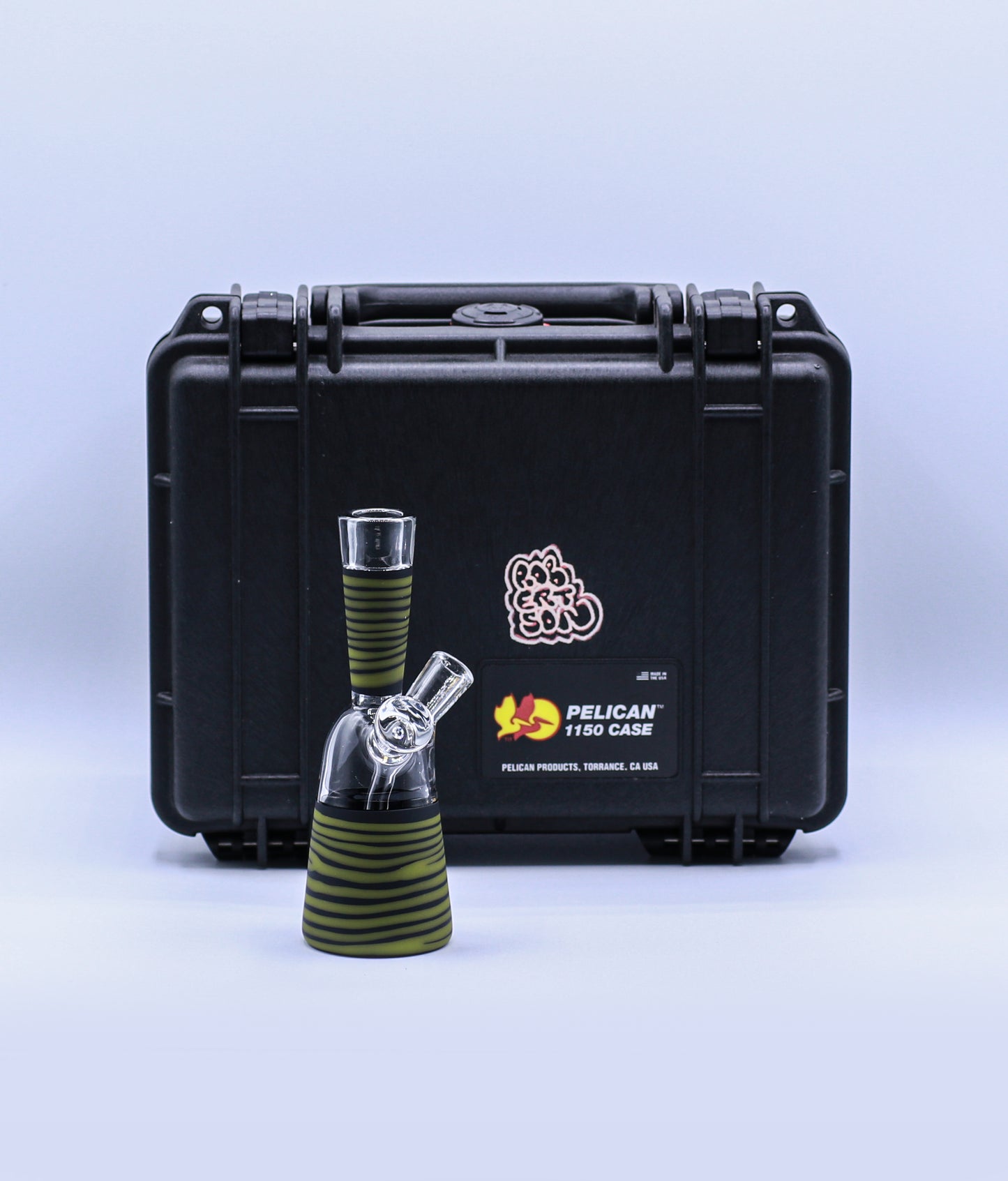 Robertson Glass Diamond Zoo Tube — Green — 10mm female, 45° — Brothers Smoke Supply, Chino CA