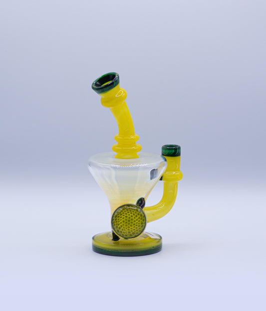 Zombie Hand Studios 8-inch Yellow Fumed heady glass 10mm female Brothers Smoke Supply, Chino CA