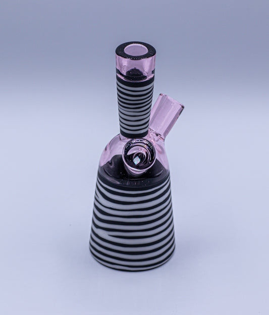 Matt Robertson Pink Zebra Tube detail  fixed downstem, two-hole diffusion borosilicate art glass