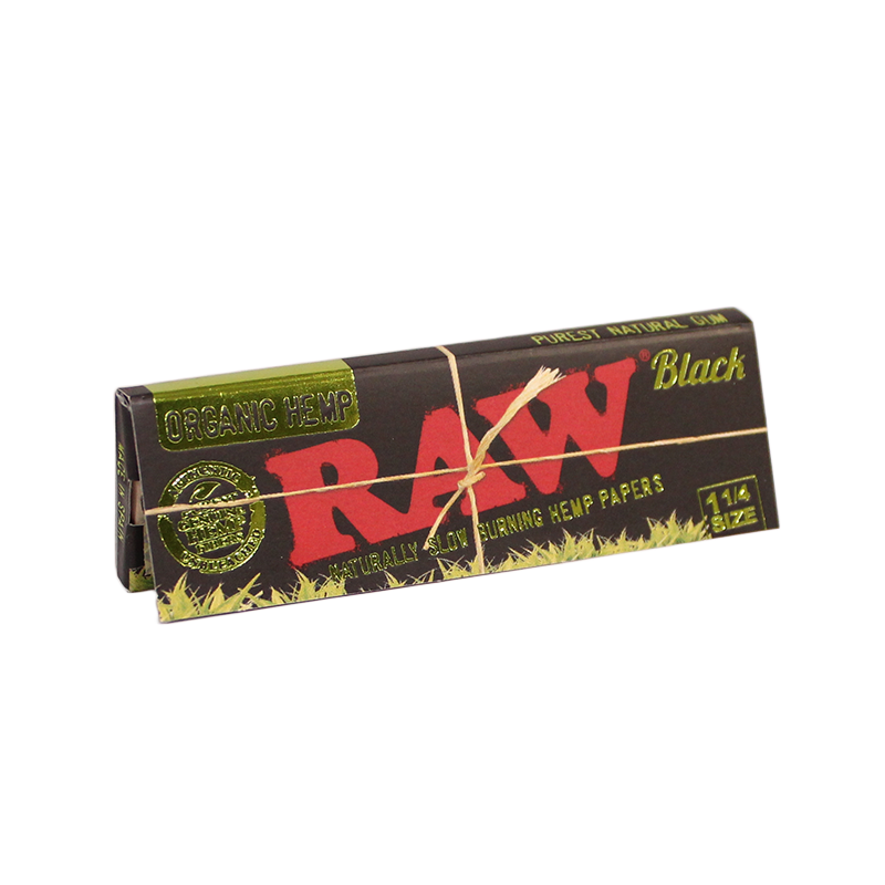 RAW Black Organic Hemp rolling papers 1¼ / King Size Brothers Smoke Supply, Chino CA