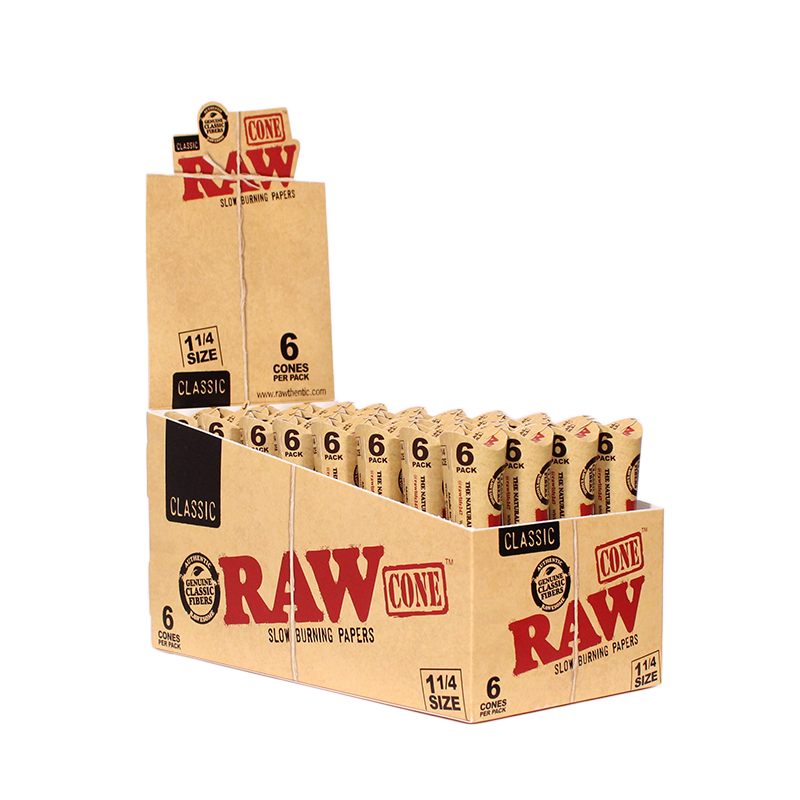 RAW Classic pre-rolled cones — 1¼ / King Size Brothers Smoke Supply, Chino CA